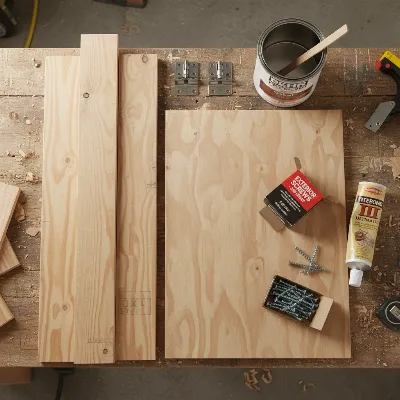 Essential materials for building a DIY wooden deck box on a tight budget